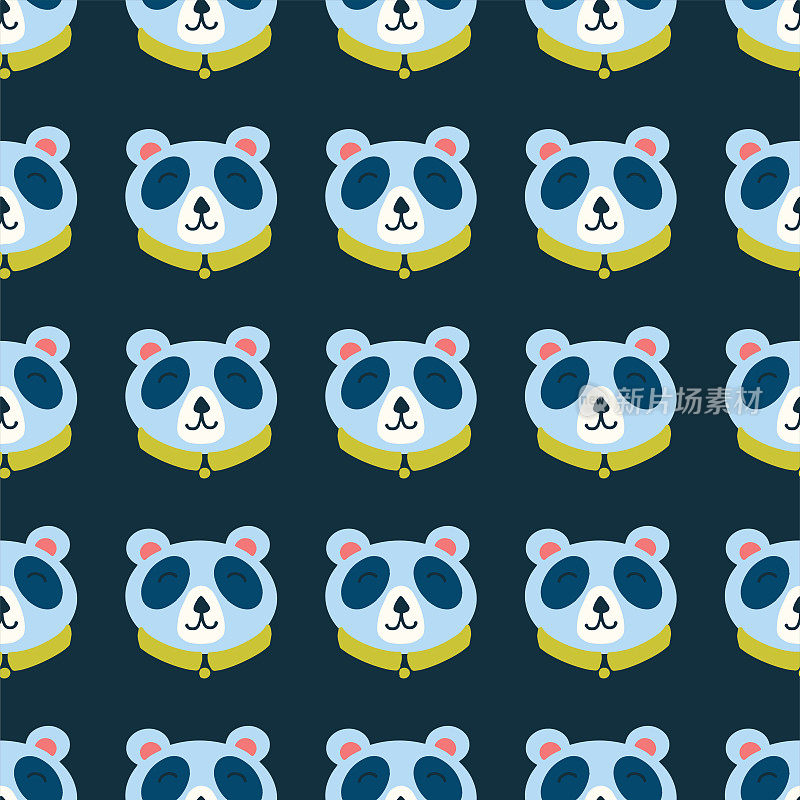 Patern, seamless pattern, with cute pandas. Vector design for web, print, gift paper, banners for websites, marketing materials, social media, mobile apps.